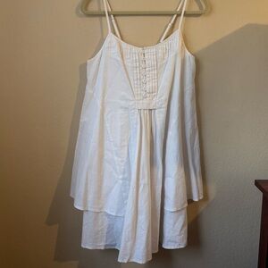 Miilla 100% Linen White Boho Medium Dress